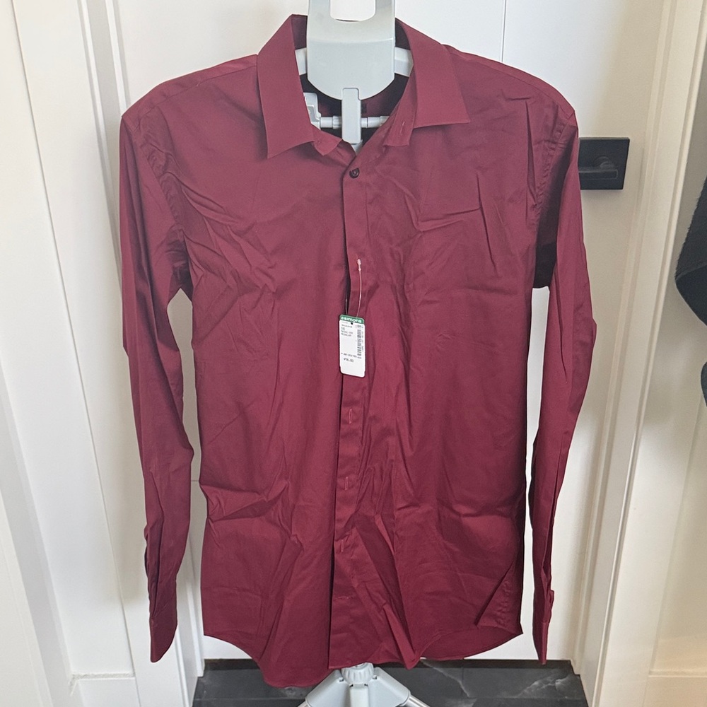Simons Deep Red Dress Shirt 16R